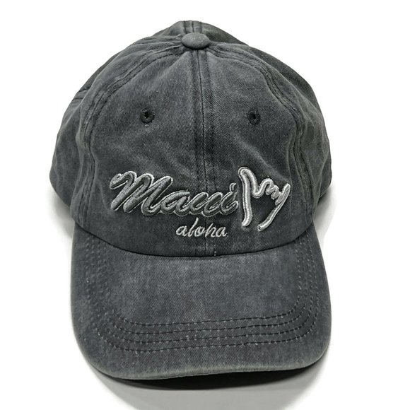 Hawaii Vintage Blue Trucker Hat with Gold Logo and Le